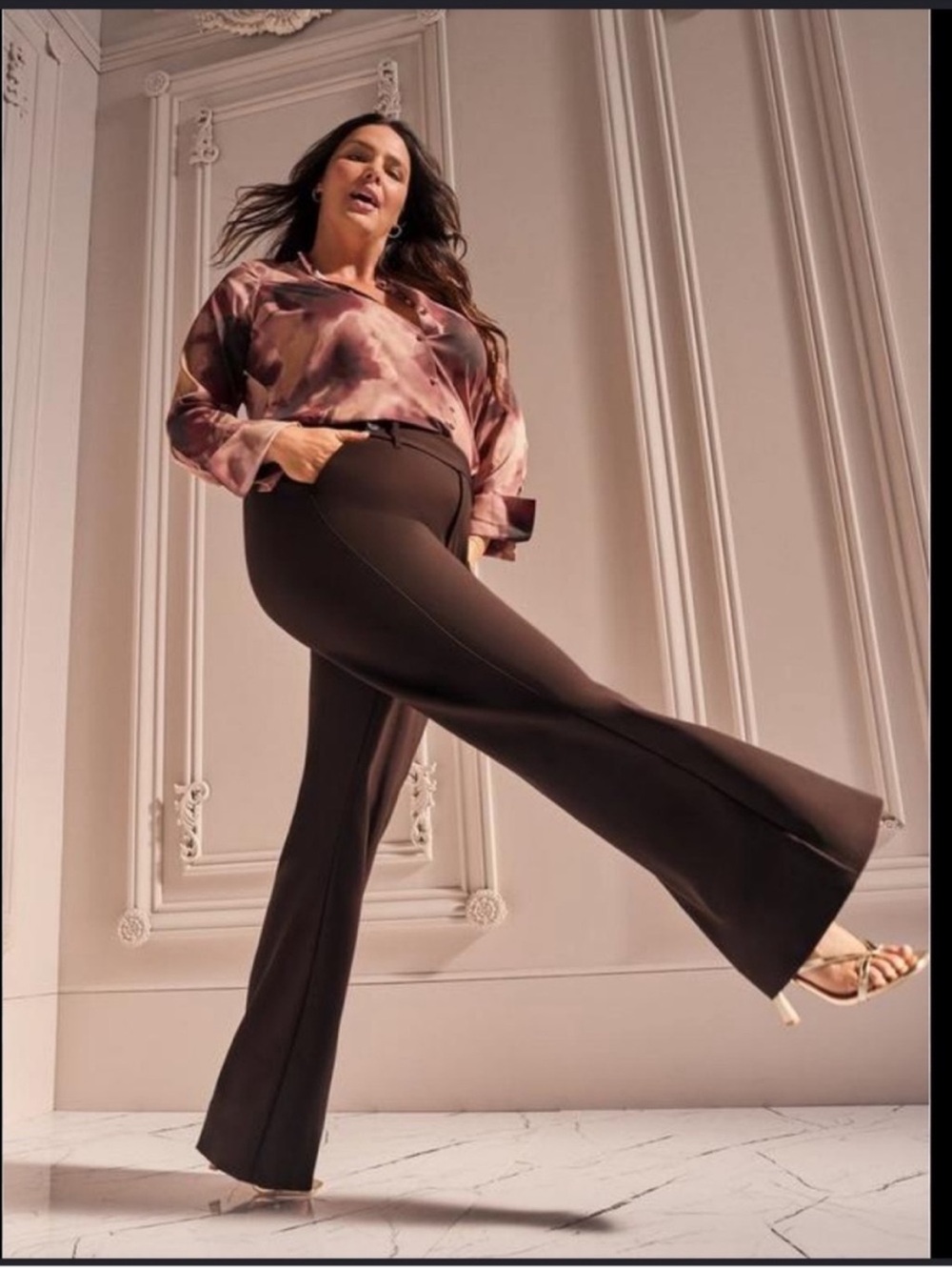 Torrid Studio Coffee Bean Luxe Ponte Flare Trousers Career Pants 18 NWT